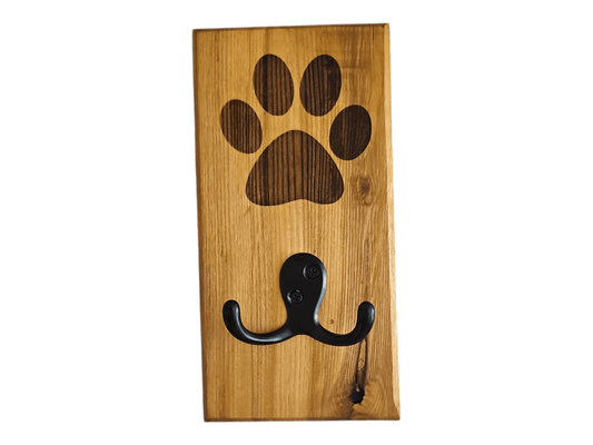 Ash Maple Wall Mount Dog Paw Leash Holder