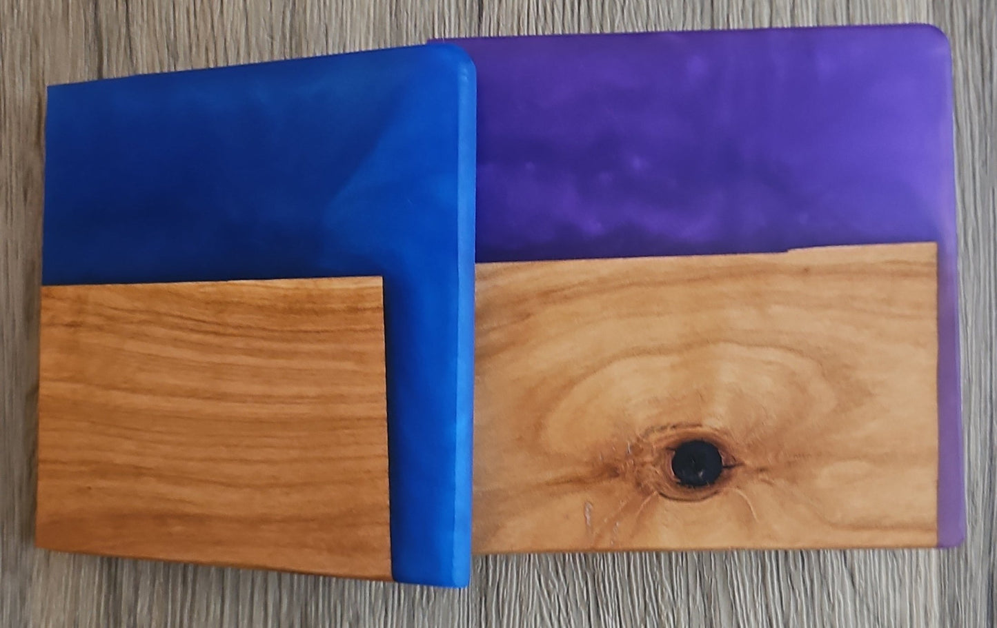 Cherry with Sea Blue/Violet Epoxy Coaster - Creative Spruce Woodworking