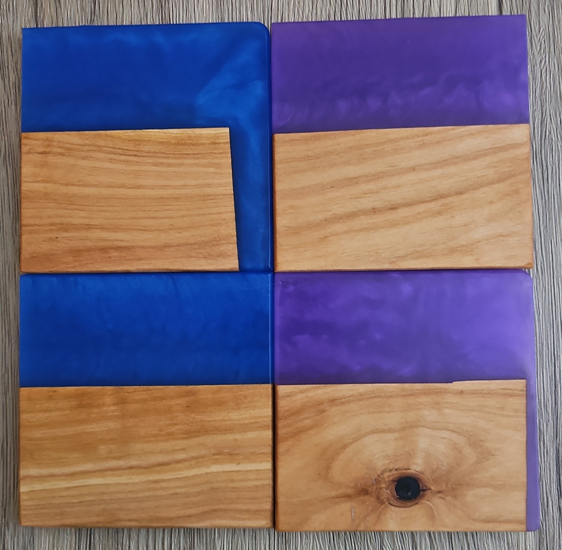 Cherry with Sea Blue/Violet Epoxy Coaster - Creative Spruce Woodworking