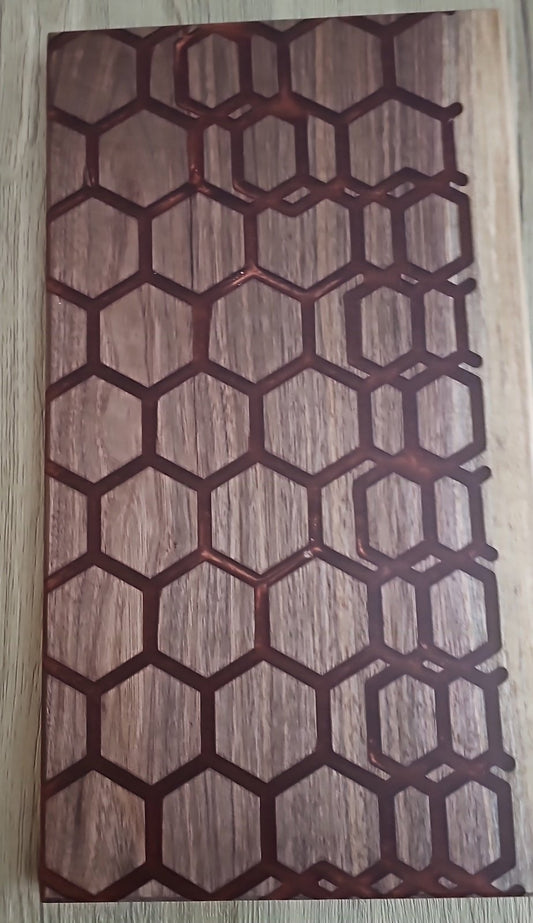 GEO Shape Copper Epoxy Walnut Charcuterie Boards/Serving Board - Creative Spruce Woodworking