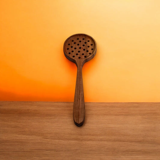 Handmade Wooden Strainer Spoon - 12” Cooking Spoon from Cherry