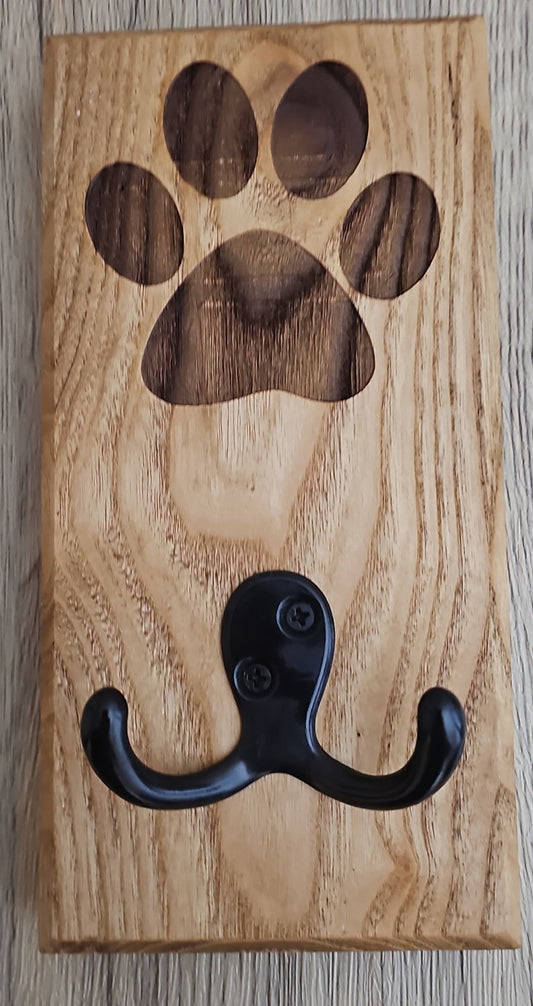 Hickory Wall Mount Dog Paw Leash Holder