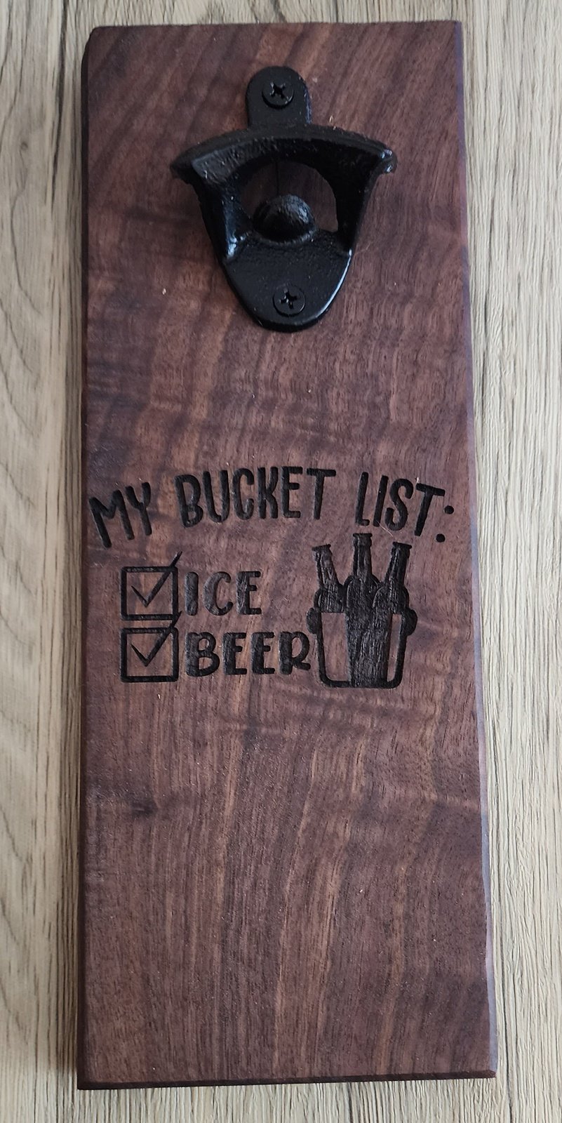 I would Exercise" Wall Mounted Magnetic Bottle Opener Engrave