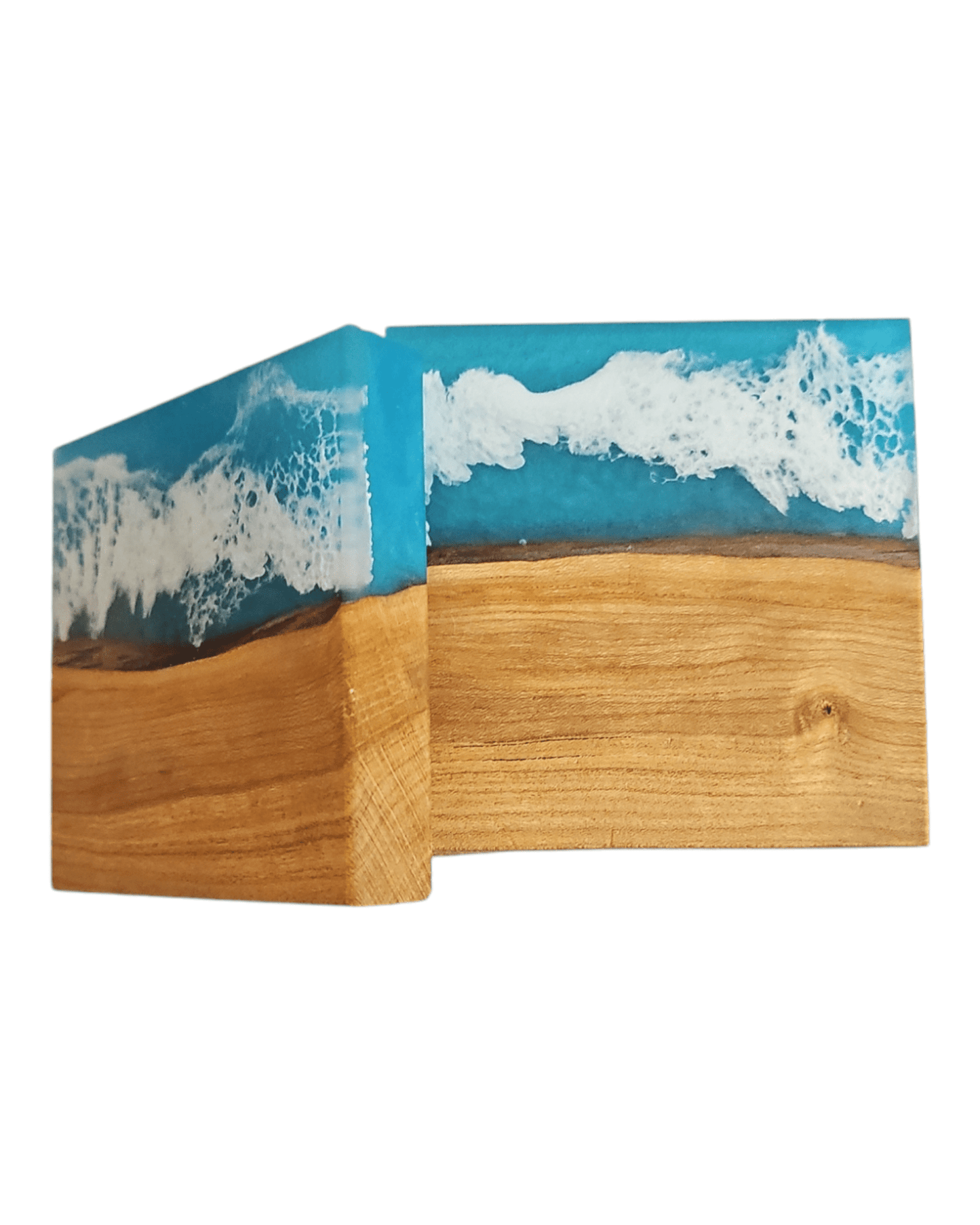 Light Wood Ocean Epoxy Coaster - Creative Spruce Woodworking