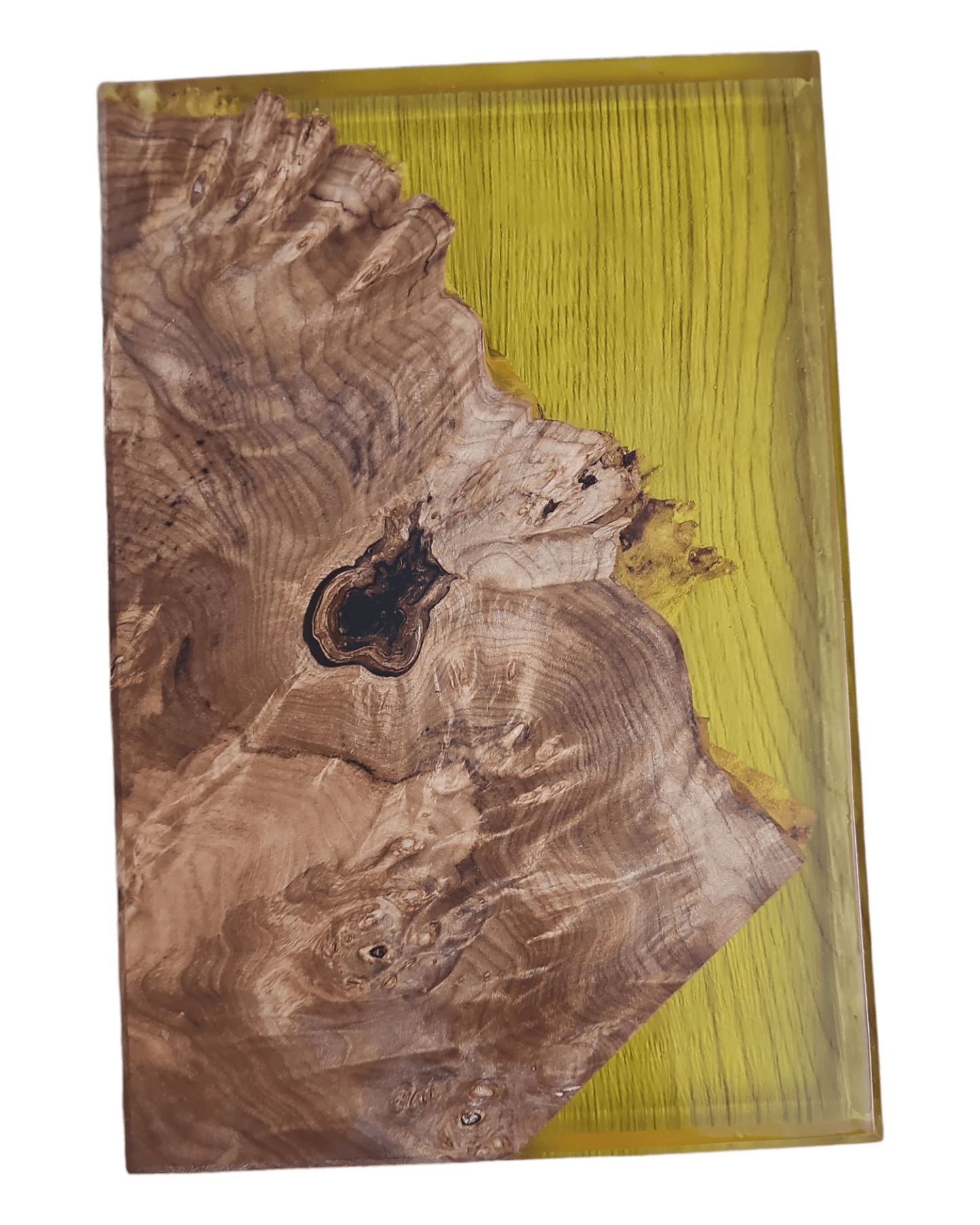 Maple Burl Clear Yellow Epoxy Charcuterie Boards/Serving Board - Creative Spruce Woodworking