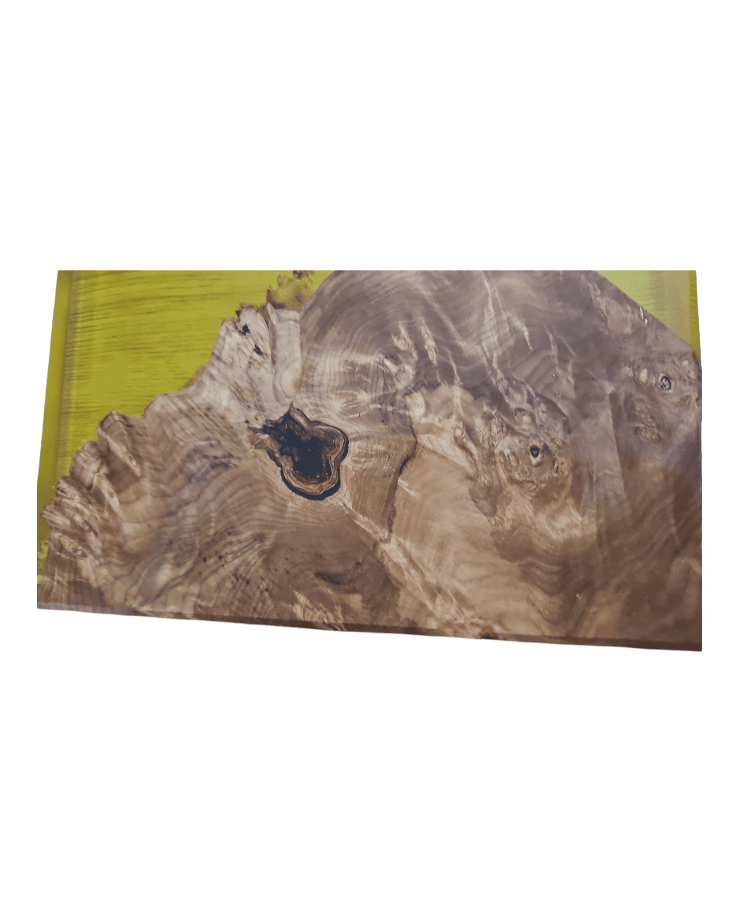 Maple Burl Clear Yellow Epoxy Charcuterie Boards/Serving Board - Creative Spruce Woodworking