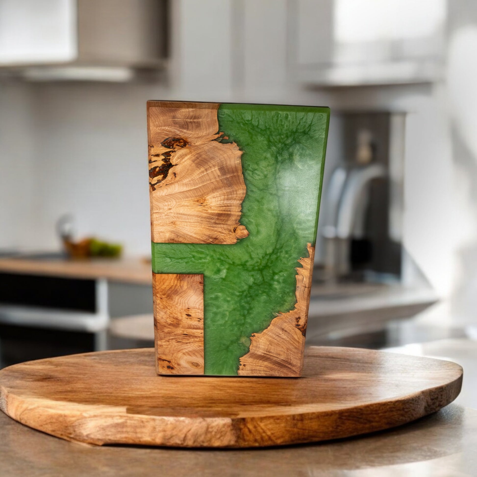 Maple Burl Jade Epoxy Charcuterie Boards/Serving Board, Cutting Board