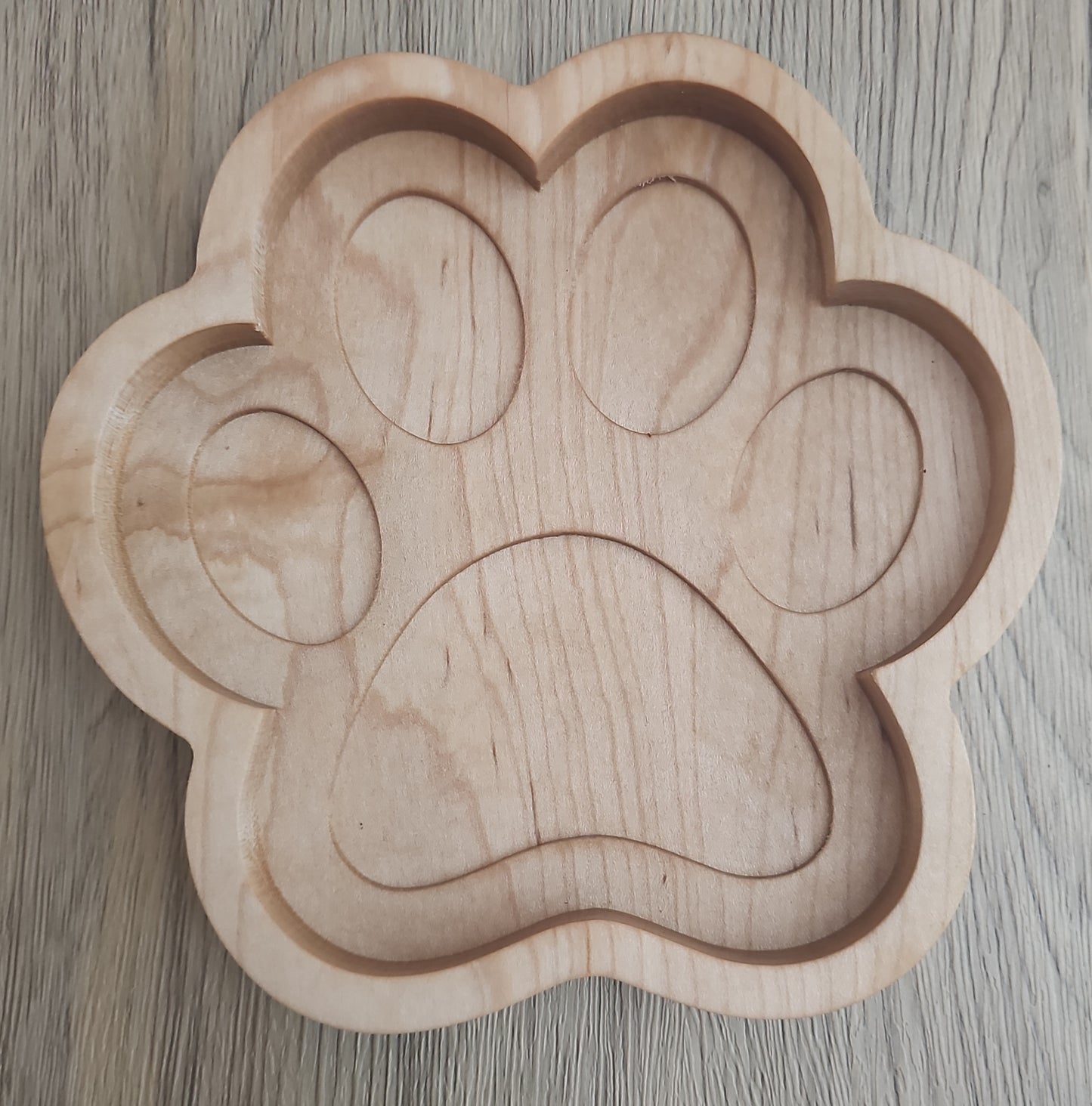 Maple Dog Paw Print Wooden Valet Tray