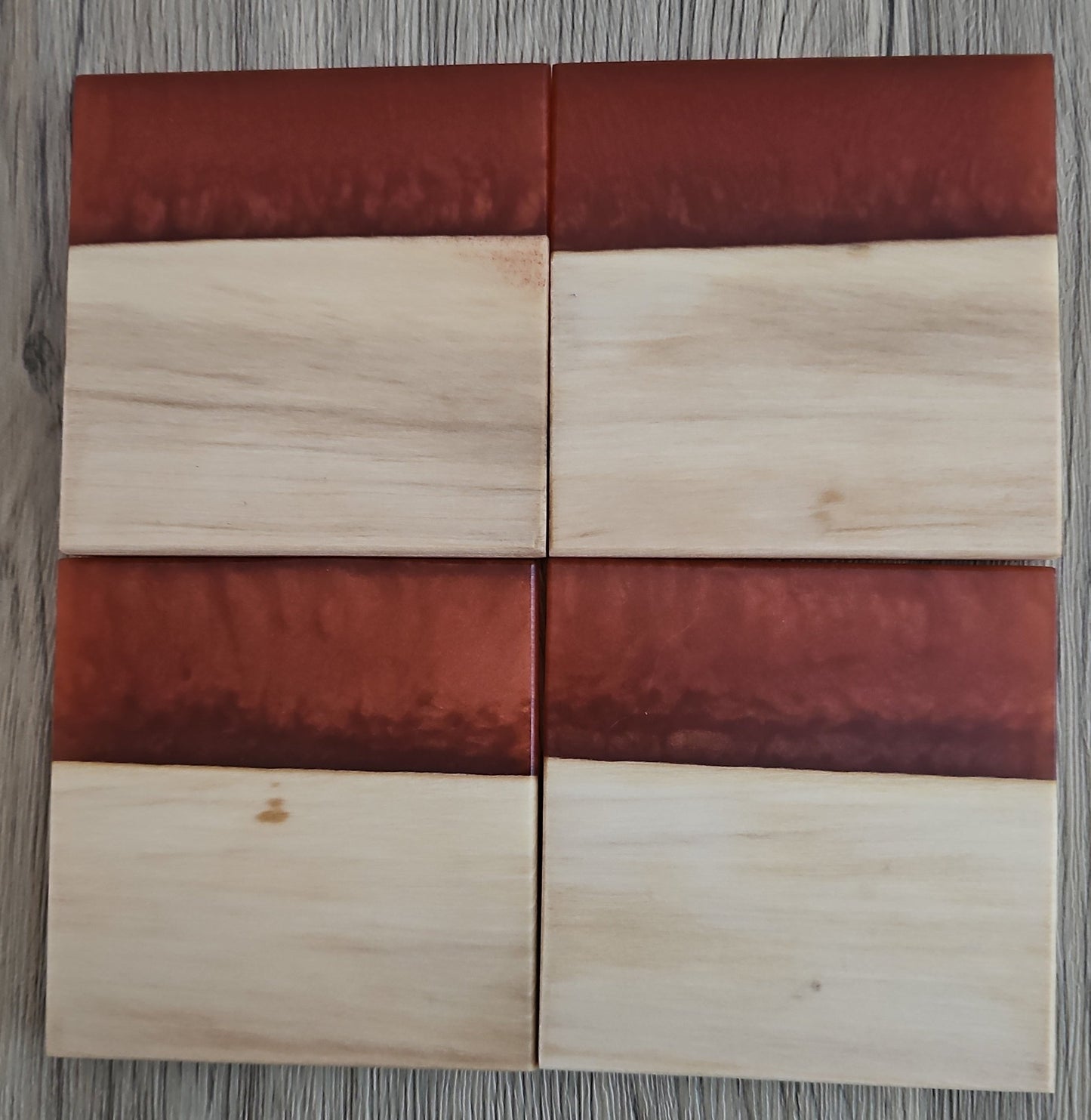 Maple Wood with Copper Epoxy Coaster - Creative Spruce Woodworking