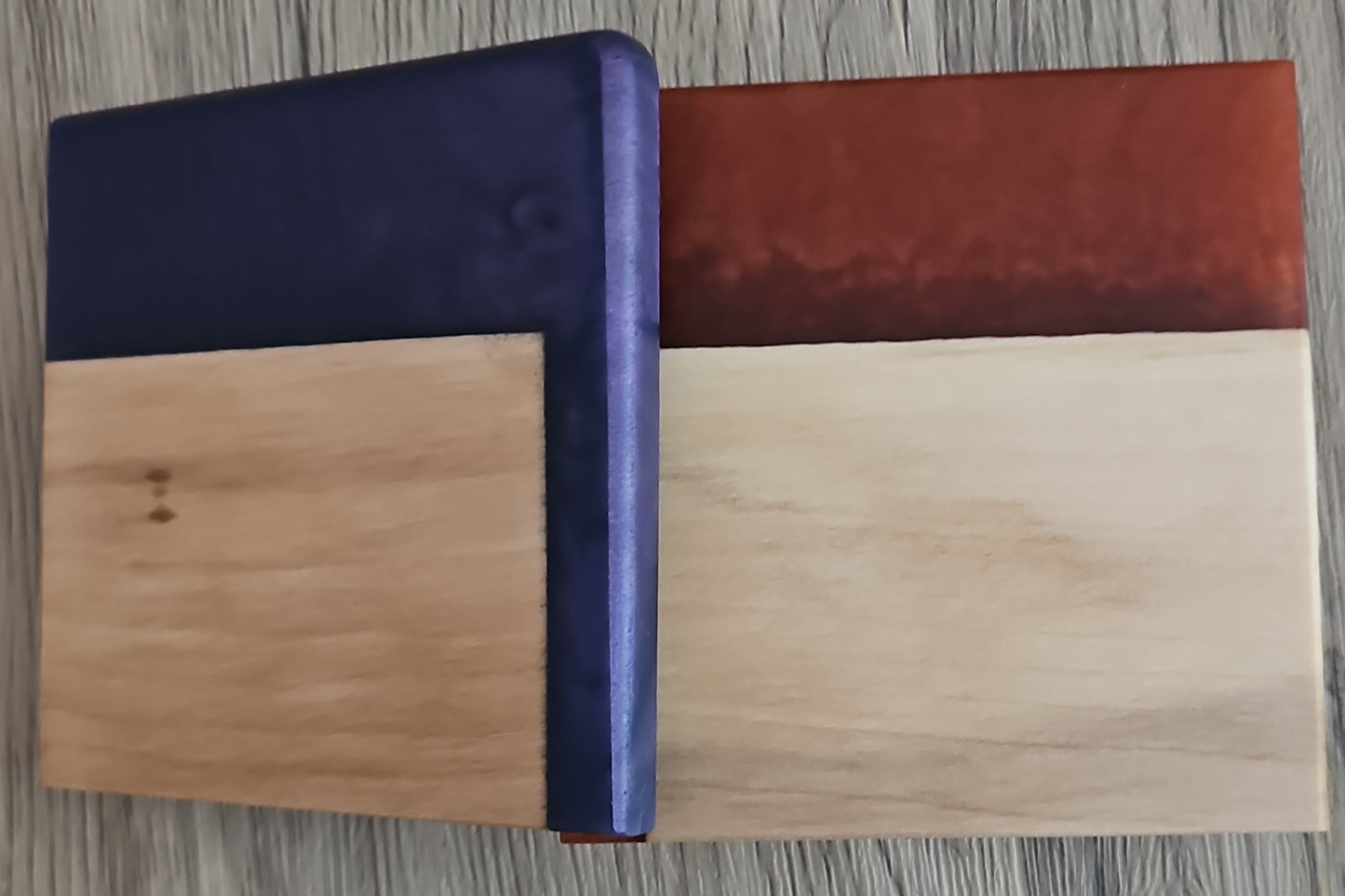 Maple Wood with Violet/Copper Epoxy Coaster - Creative Spruce Woodworking