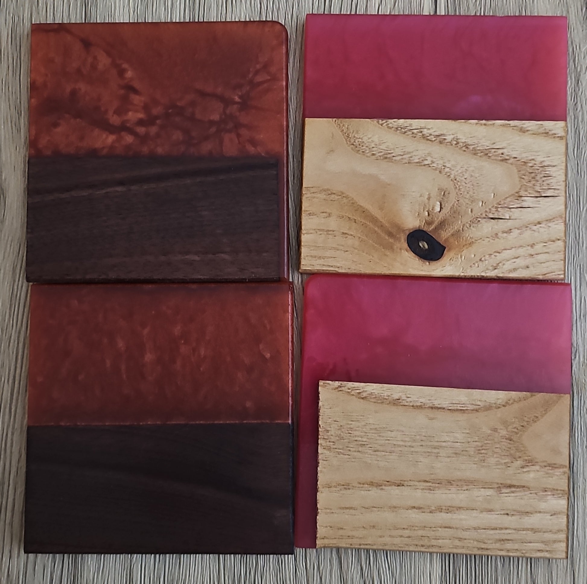 Mix Wood with Copper/Red Epoxy Coaster - Creative Spruce Woodworking