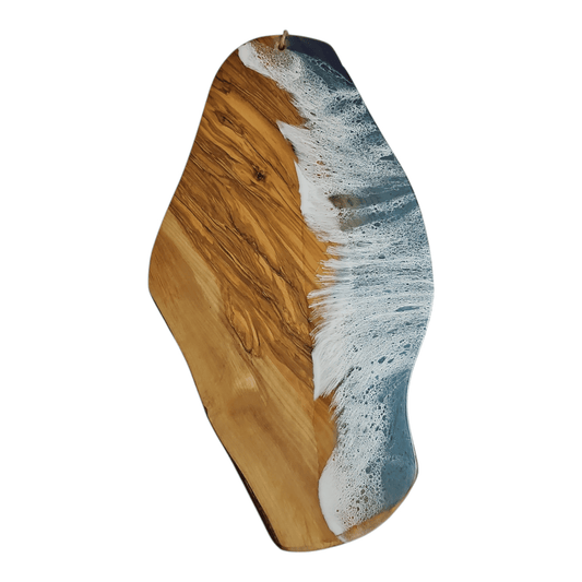 Ocean Wave Olive Wood Charcuterie Board/Cutting Board