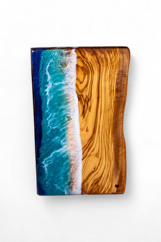 Ocean Wave Olive Wood Charcuterie Board/Cutting Board