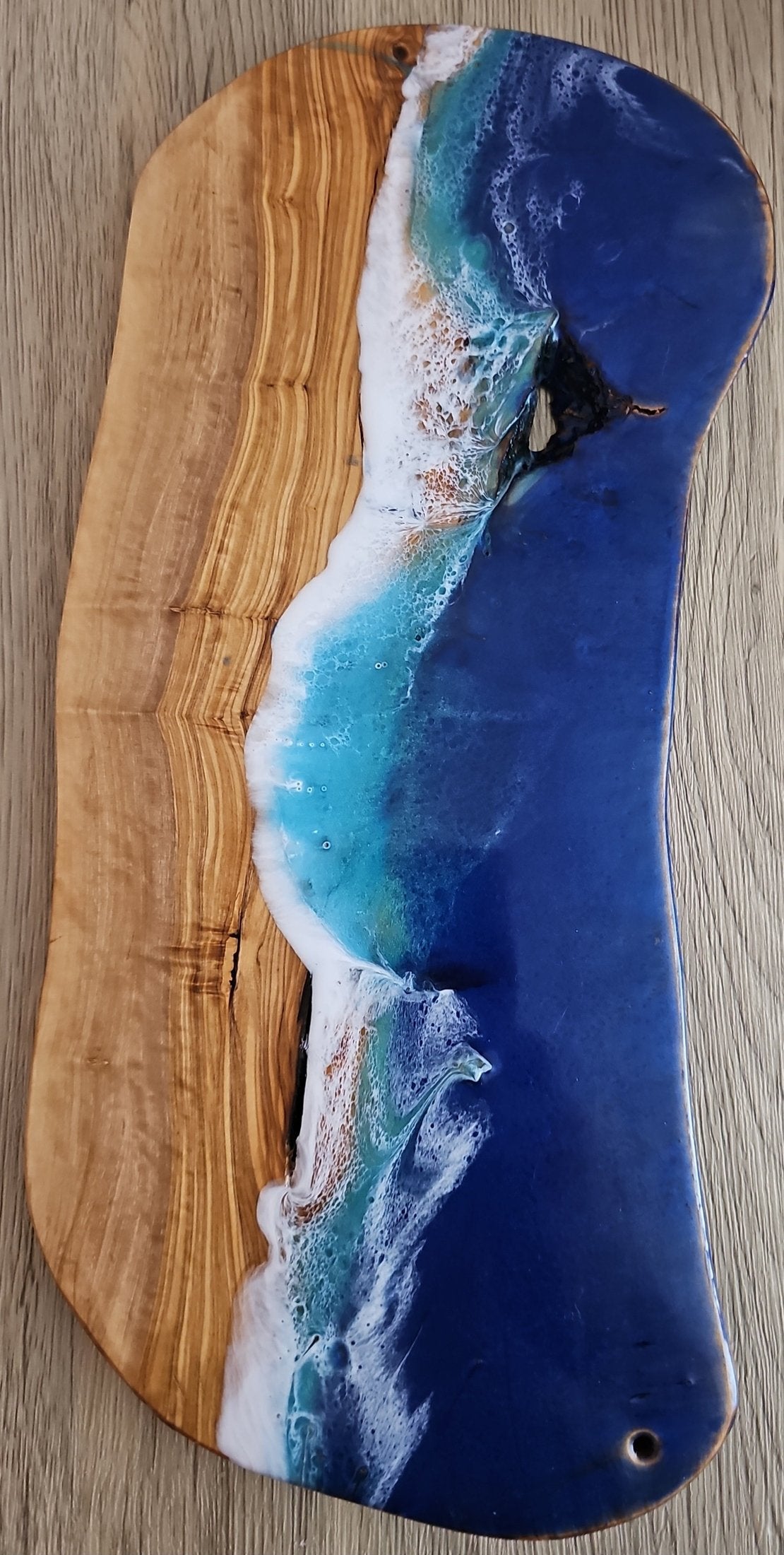 Ocean Wave Olive Wood Charcuterie Board/Cutting Board - Creative Spruce Woodworking