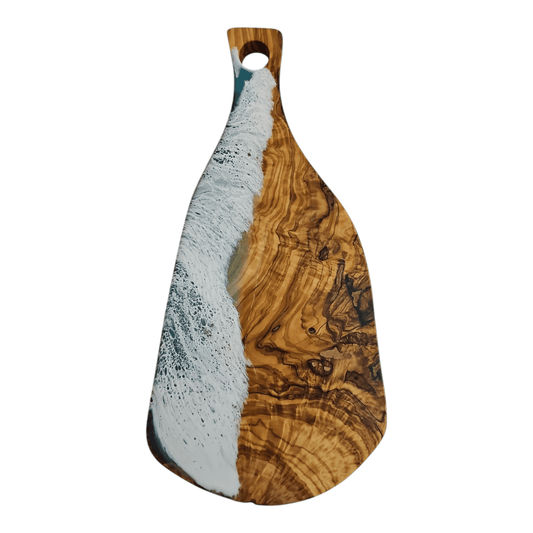 Ocean Wave Olive Wood Charcuterie Board/Cutting Board