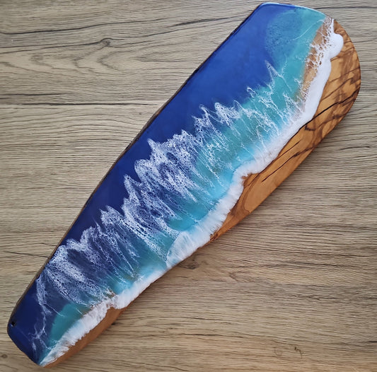 Ocean Wave Olive Wood Charcuterie Board/Cutting Board - Creative Spruce Woodworking