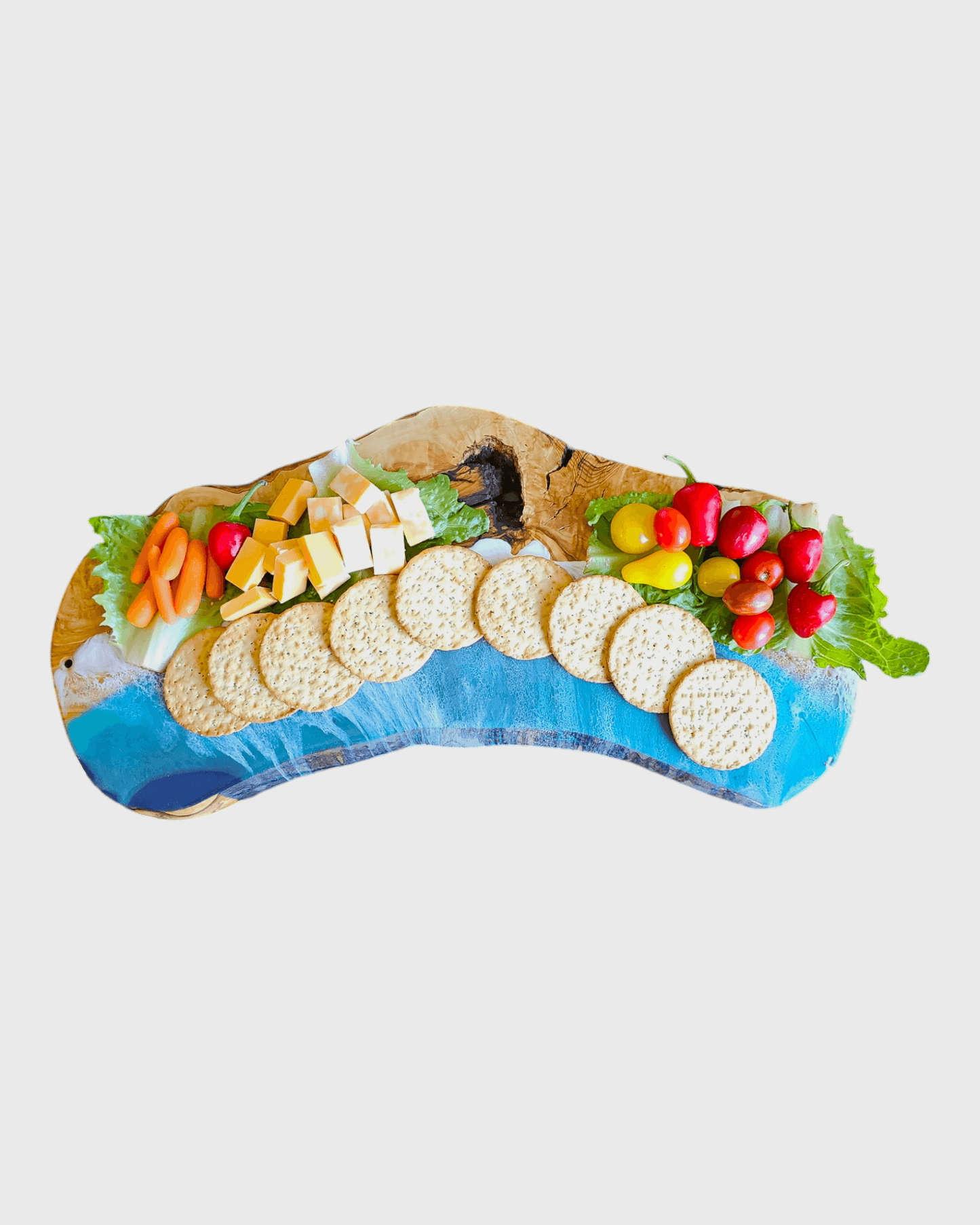 Ocean Wave Olive Wood Charcuterie Board/Cutting Board