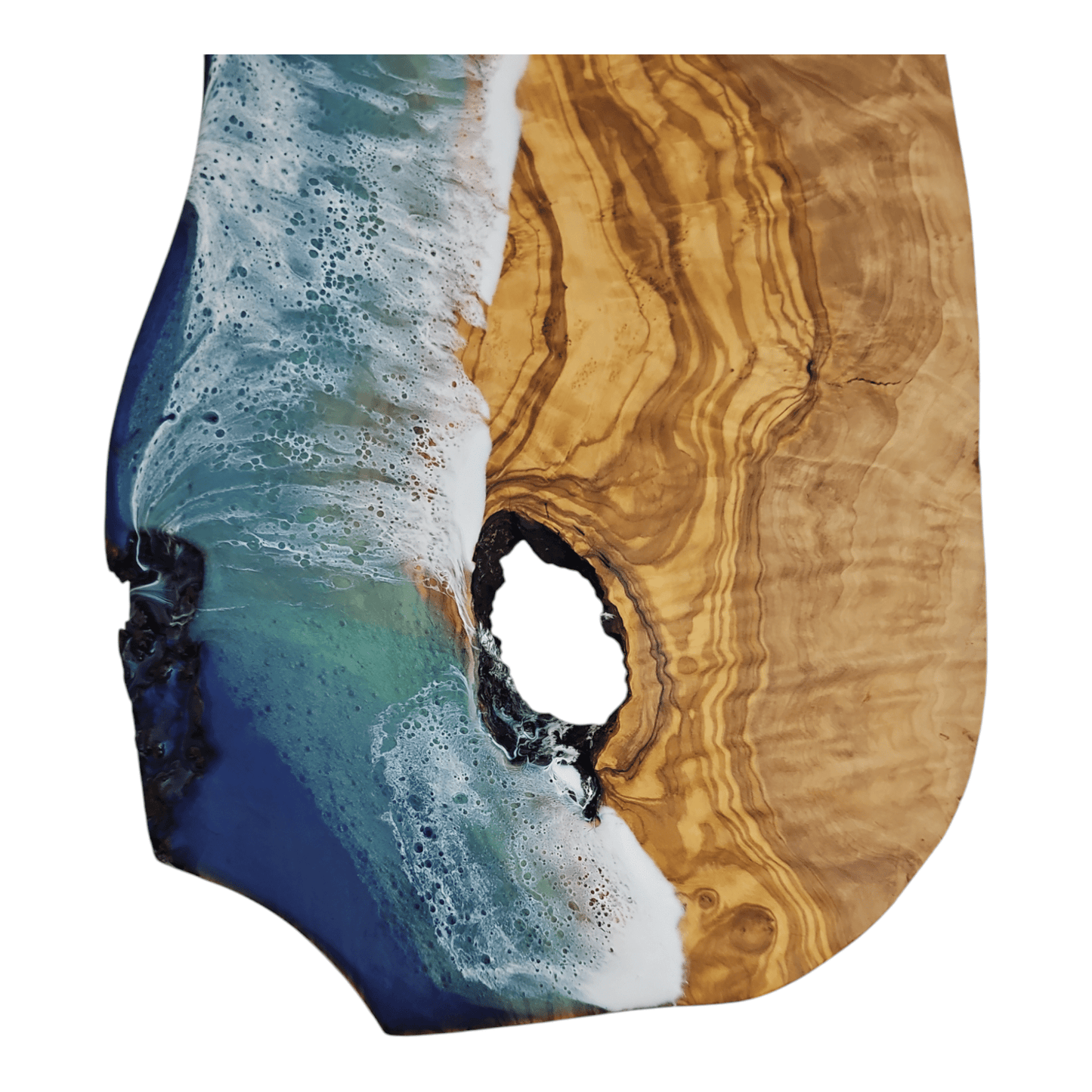 Ocean Wave Olive Wood Charcuterie Board/Cutting Board