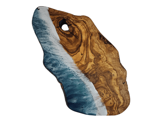 Ocean Wave Olive Wood Charcuterie Board/Cutting Board