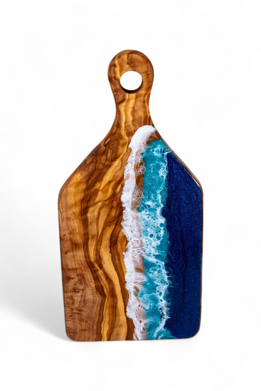 Ocean Wave Olive Wood Charcuterie Board/Cutting Board