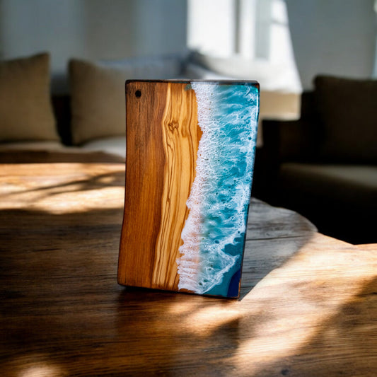 Ocean Wave Olive Wood Charcuterie Board/Cutting Board