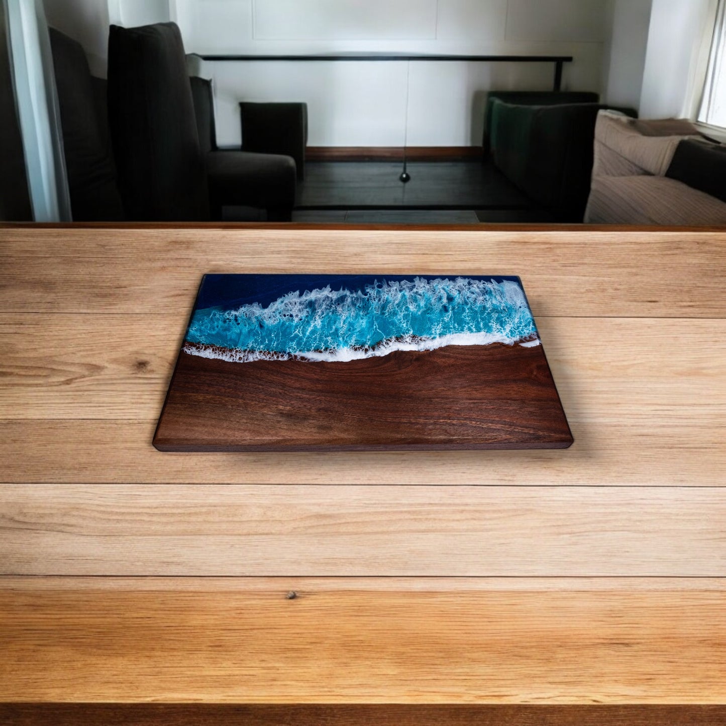 Ocean Wave with Walnut Charcuterie Boards/Serving Board