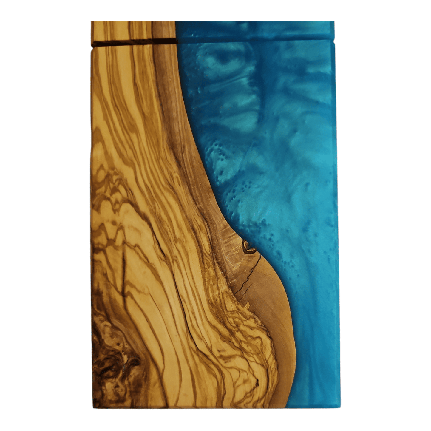 Olive Wood Sea Blue Epoxy Cheese Slicer Board