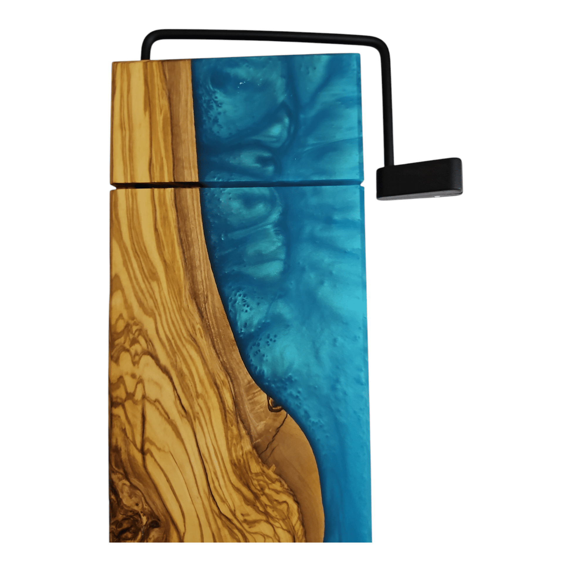 Olive Wood Sea Blue Epoxy Cheese Slicer Board