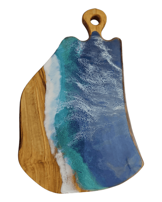 Ocean Wave Olive Wood Charcuterie Board/Cutting Board - Creative Spruce Woodworking