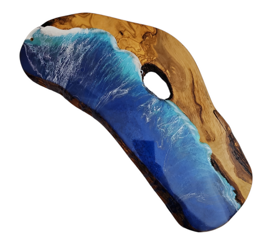 Ocean Epoxy Olive Wood Charcuterie Boards/Serving Board - Creative Spruce Woodworking