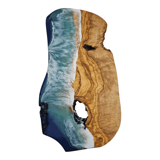 Ocean Wave Olive Wood Charcuterie Board/Cutting Board