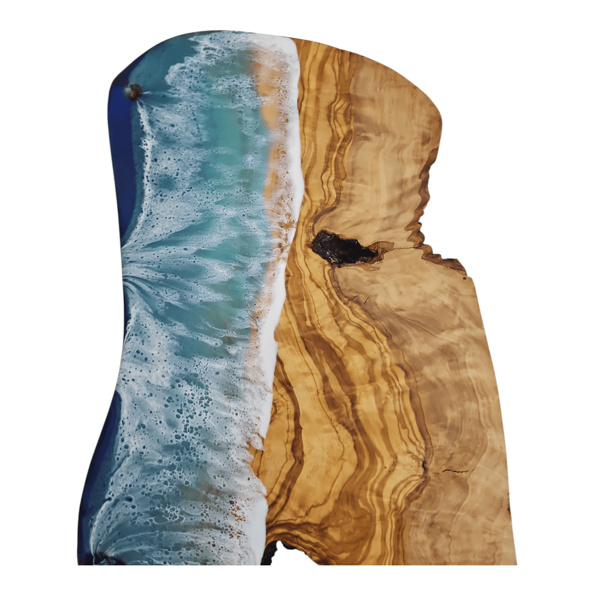 Ocean Wave Olive Wood Charcuterie Board/Cutting Board