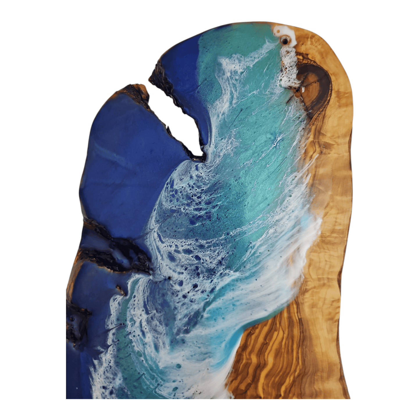 Ocean Wave Olive Wood Charcuterie Board/Cutting Board