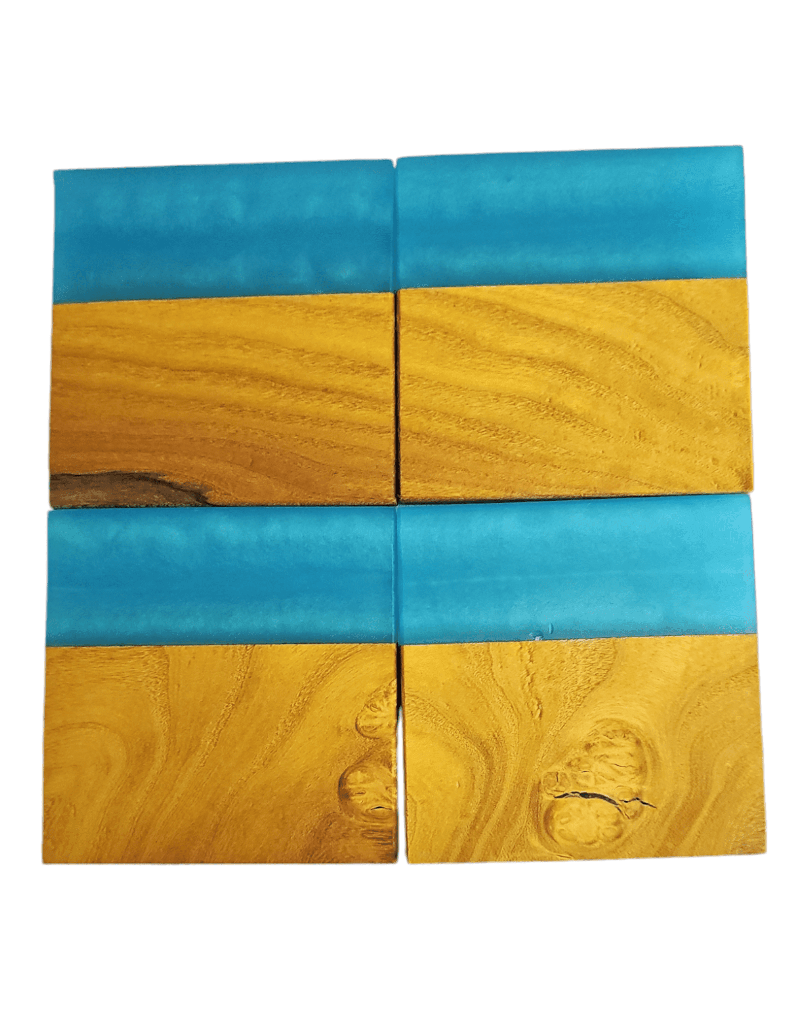 Sassafras with Turquoise Epoxy Coaster