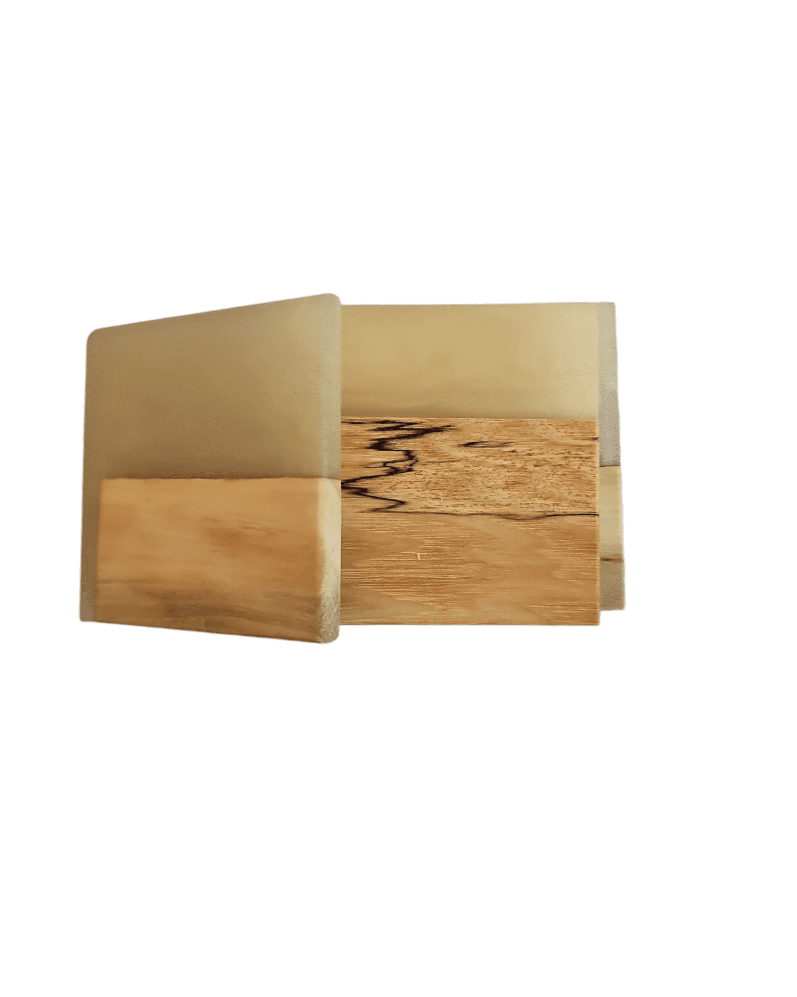 Spalted Hickory with Mix Tan Epoxy Coaster - Creative Spruce Woodworking