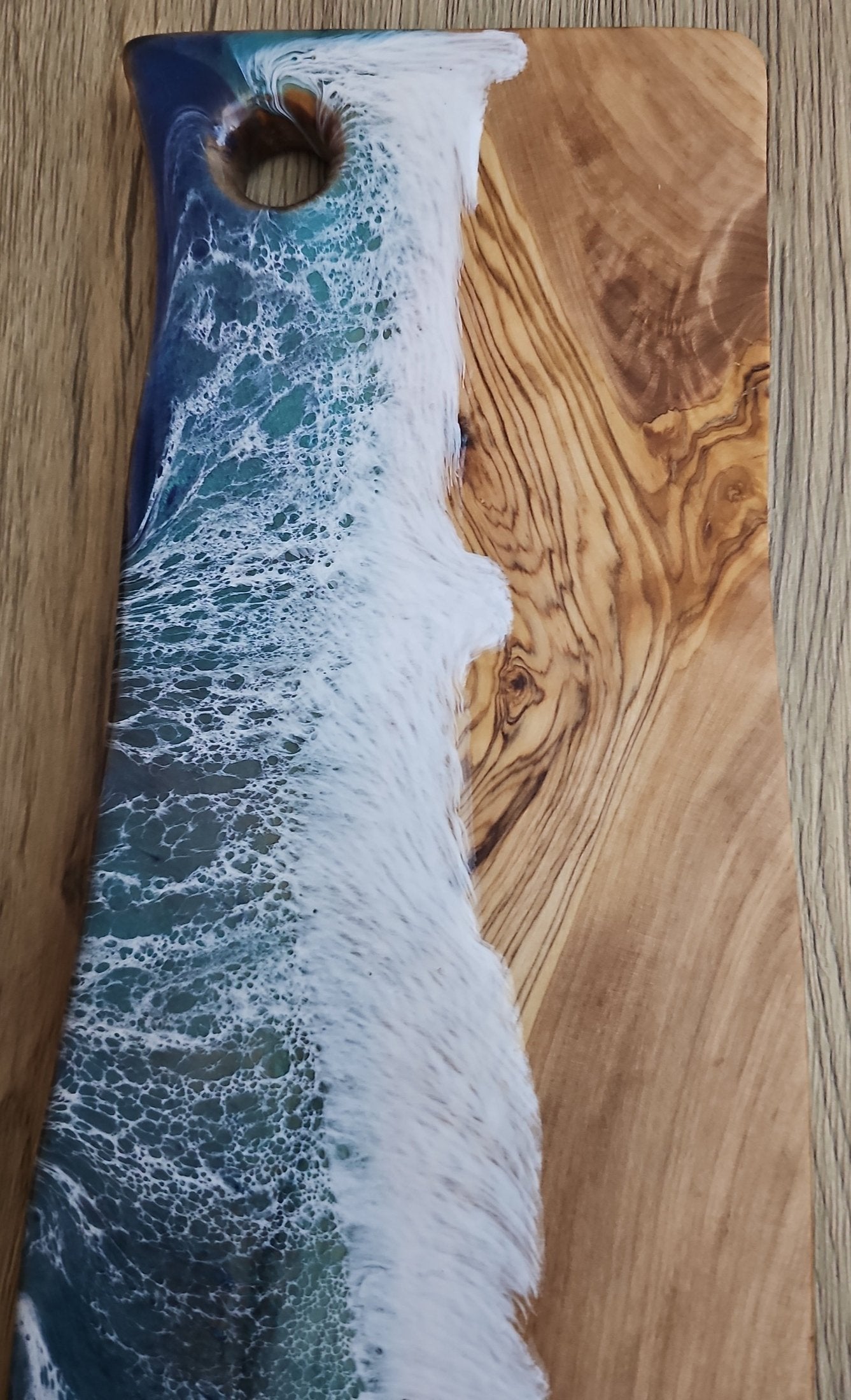 The Corner - Ocean Wave Olive Wood Charcuterie Board/Cutting Board - Creative Spruce Woodworking