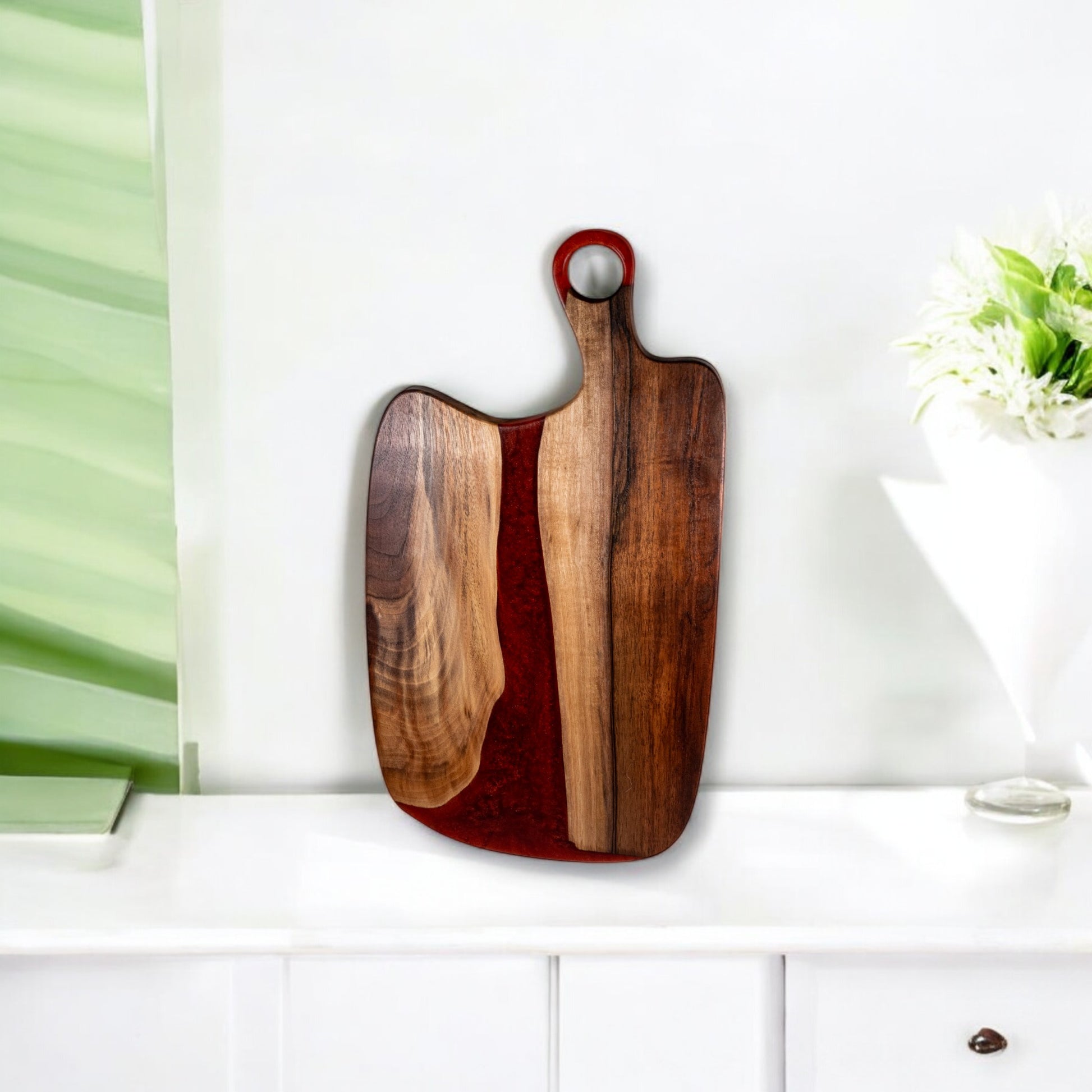 Walnut Wood with Copper Epoxy Charcuterie Boards/Serving Board with Handle