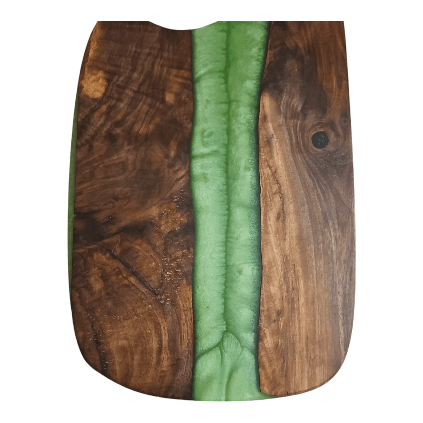 Walnut Wood with Jade Epoxy Charcuterie Boards/Serving Board with Handle