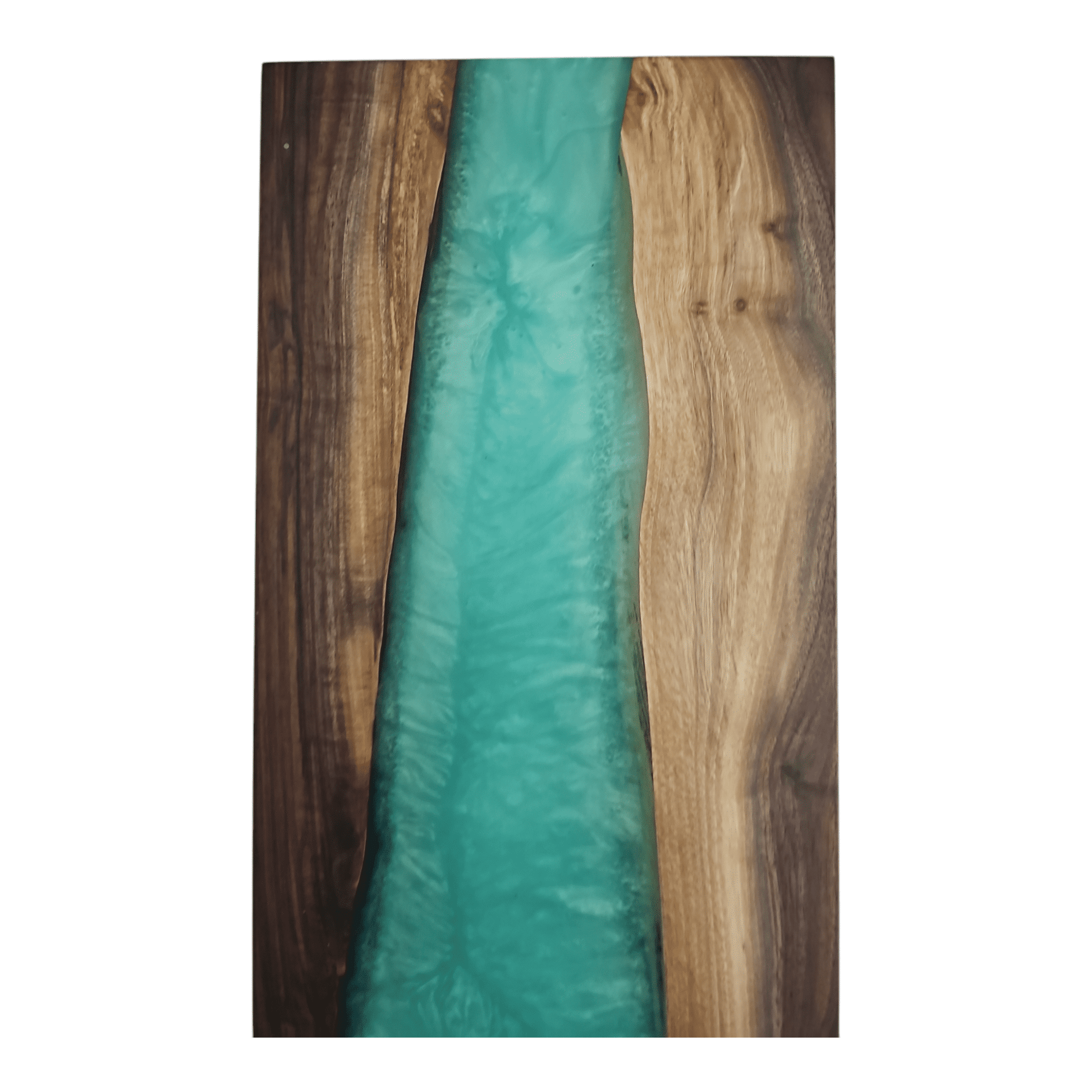 Walnut Wood with Turquoise Epoxy Charcuterie Boards/Serving Board with Handle