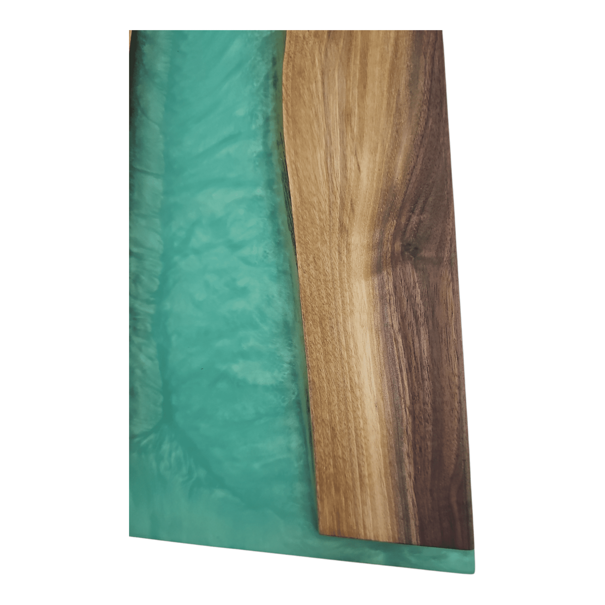 Walnut Wood with Turquoise Epoxy Charcuterie Boards/Serving Board with Handle