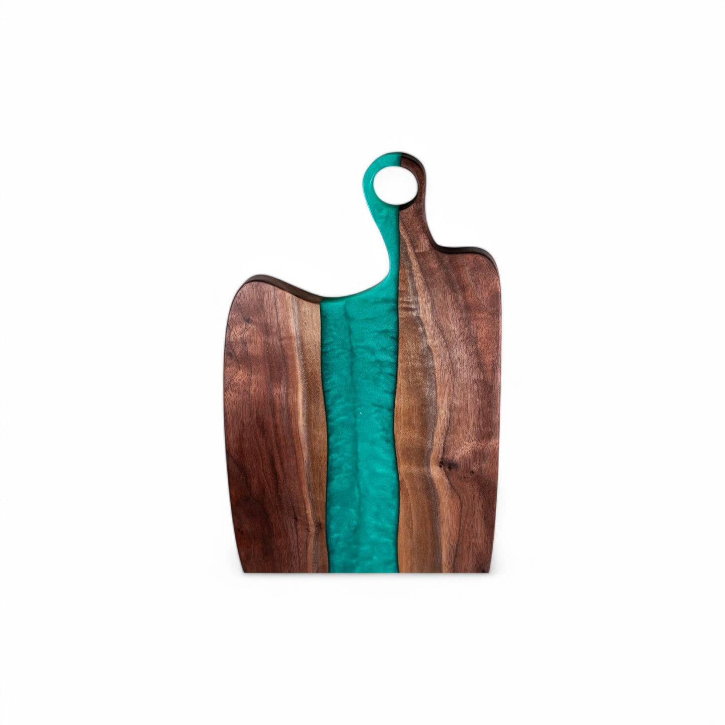 Walnut Wood with Turquoise Epoxy Charcuterie Boards/Serving Board with Handle