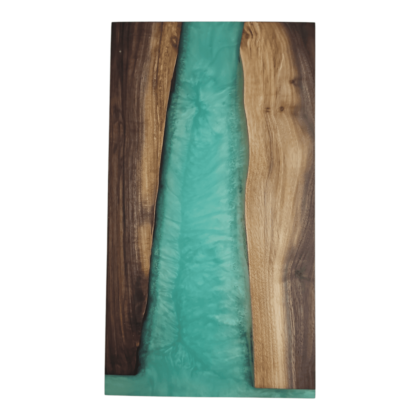 Walnut Wood with Turquoise Epoxy Charcuterie Boards/Serving Board with Handle