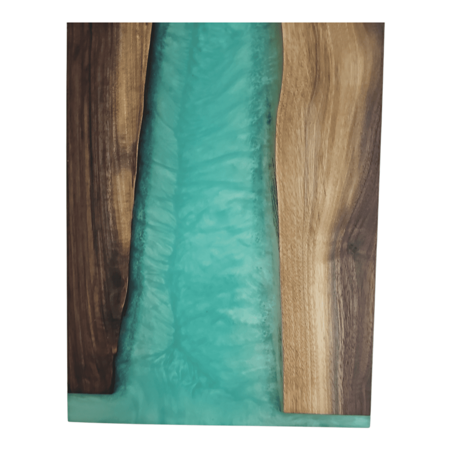 Walnut Wood with Turquoise Epoxy Charcuterie Boards/Serving Board with Handle