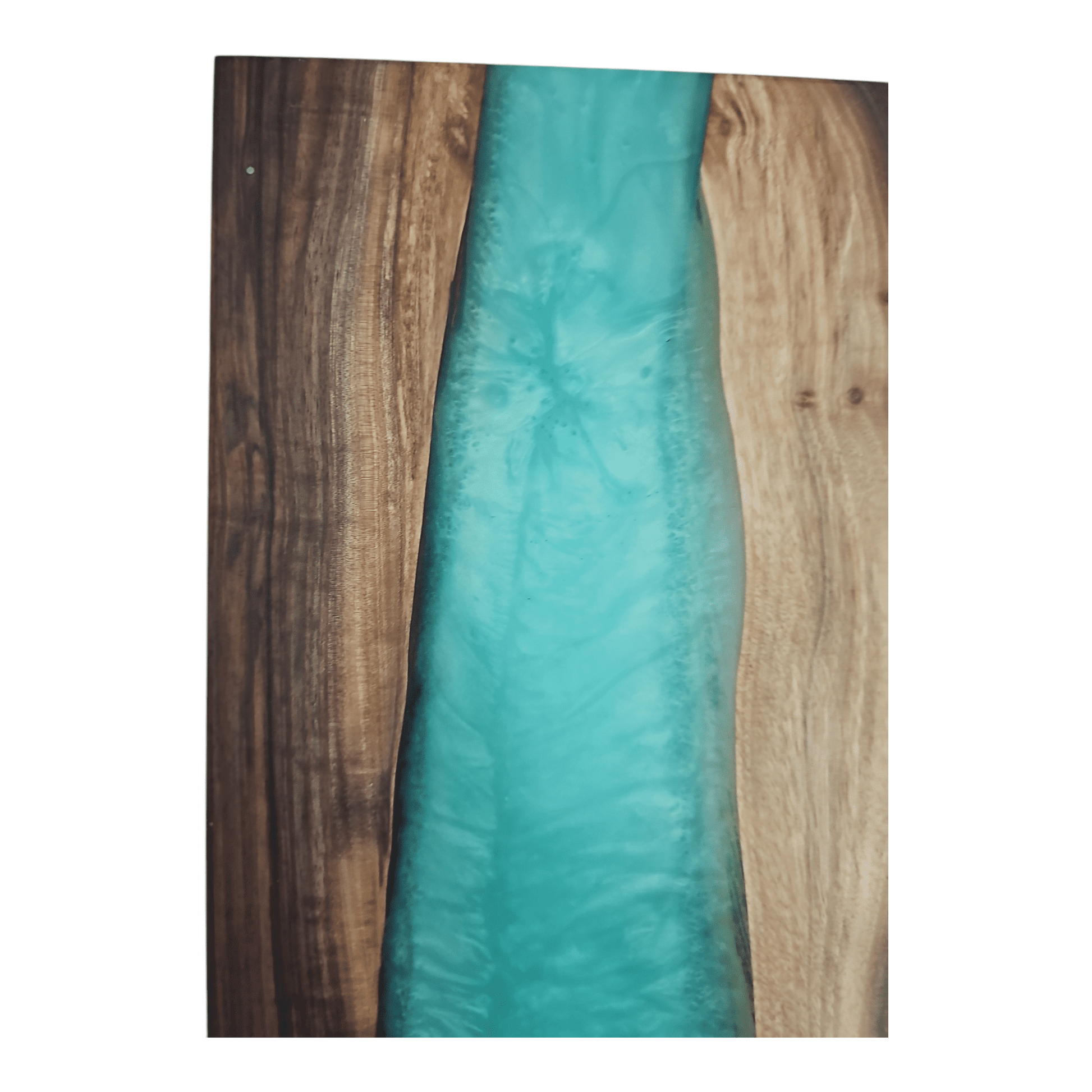 Walnut Wood with Turquoise Epoxy Charcuterie Boards/Serving Board with Handle