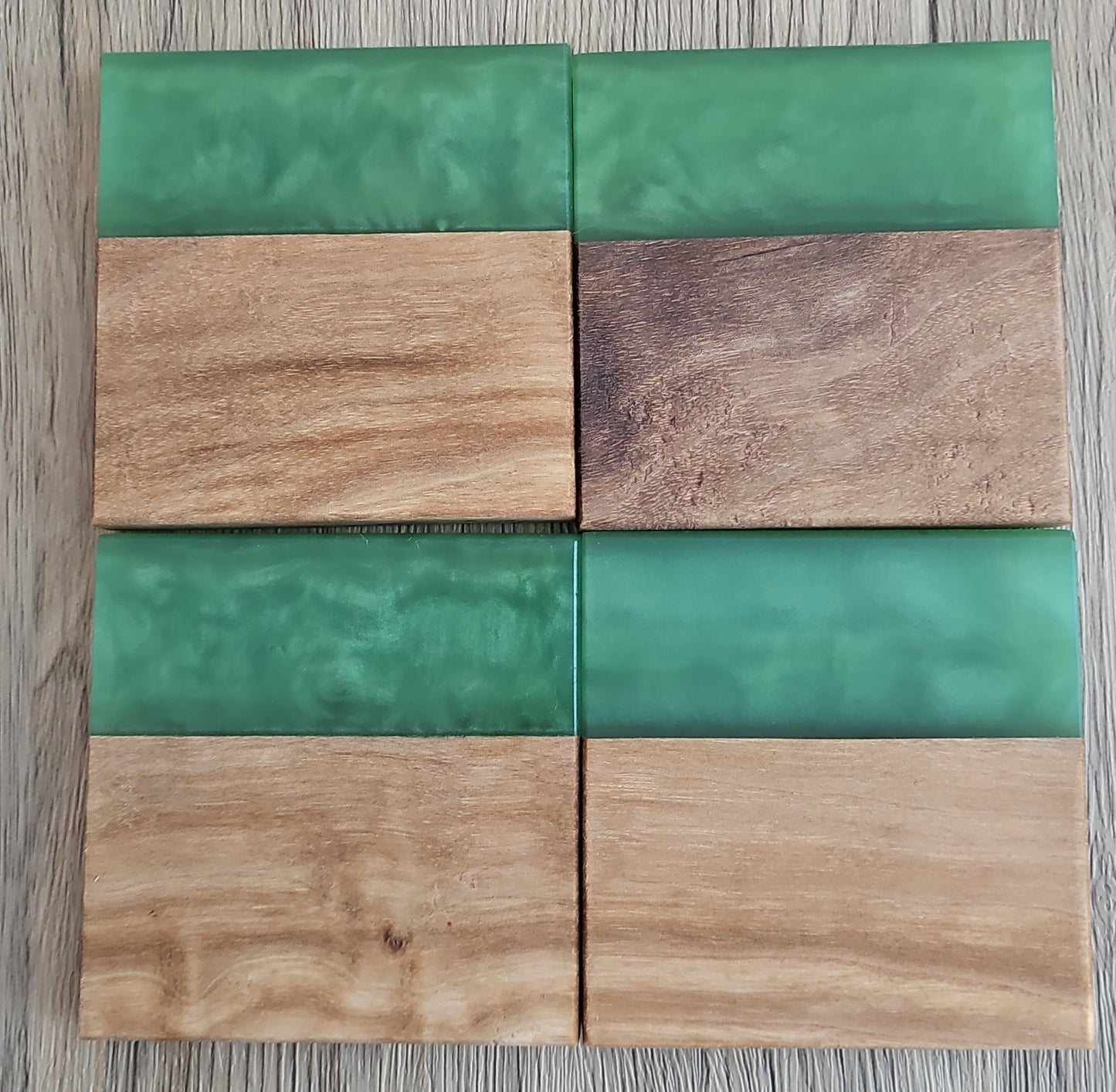 Walnut with Medium Green Epoxy Coaster - Creative Spruce Woodworking