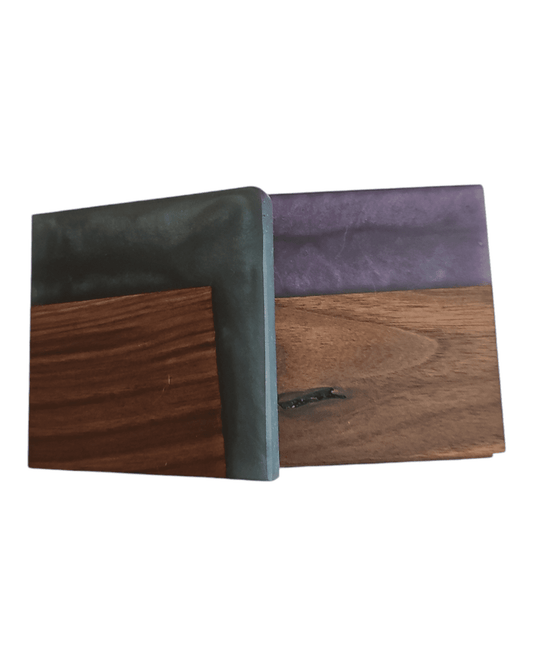 Walnut with Metal Gray/Violet Epoxy Coaster - Creative Spruce Woodworking