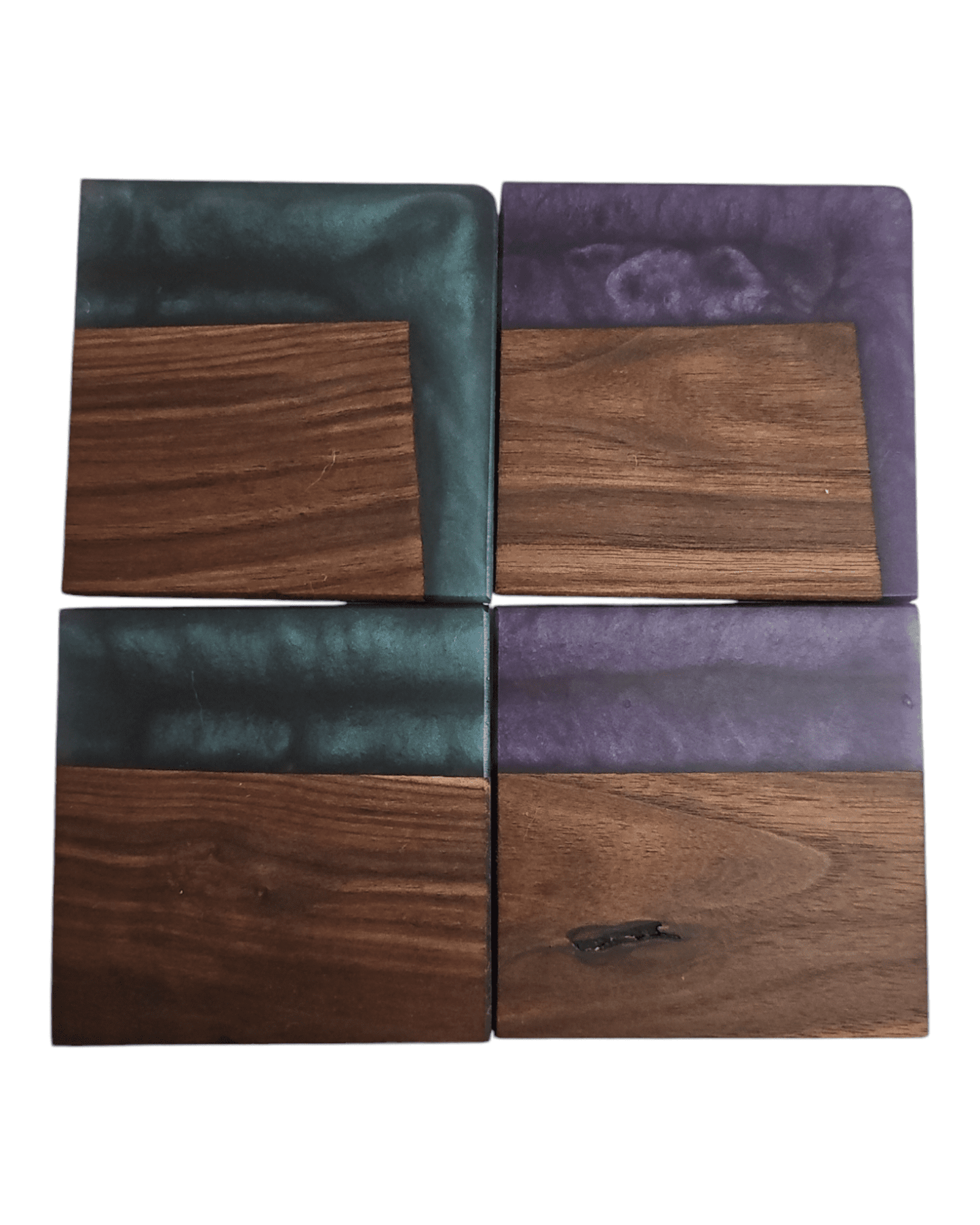 Walnut with Metal Gray/Violet Epoxy Coaster - Creative Spruce Woodworking