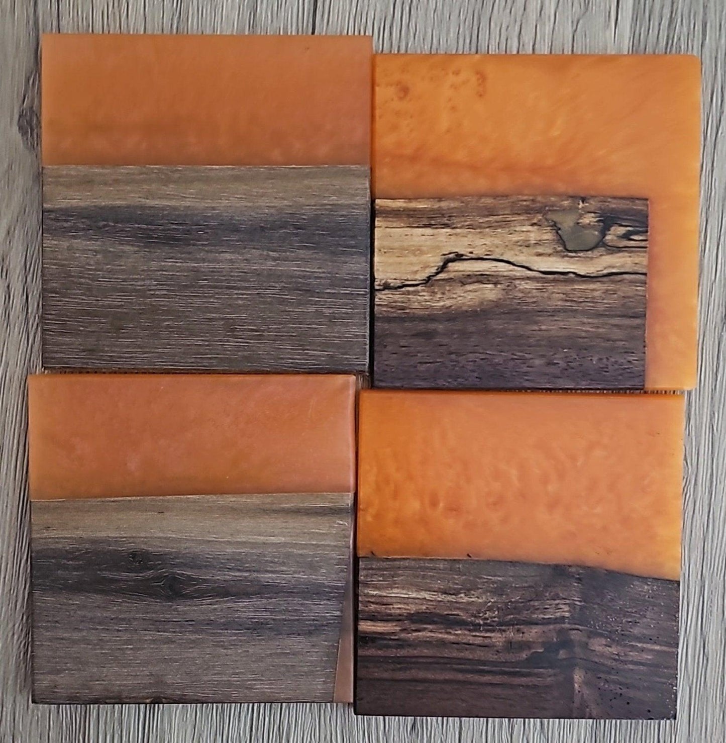 Walnut with Mix Orange Epoxy Coaster