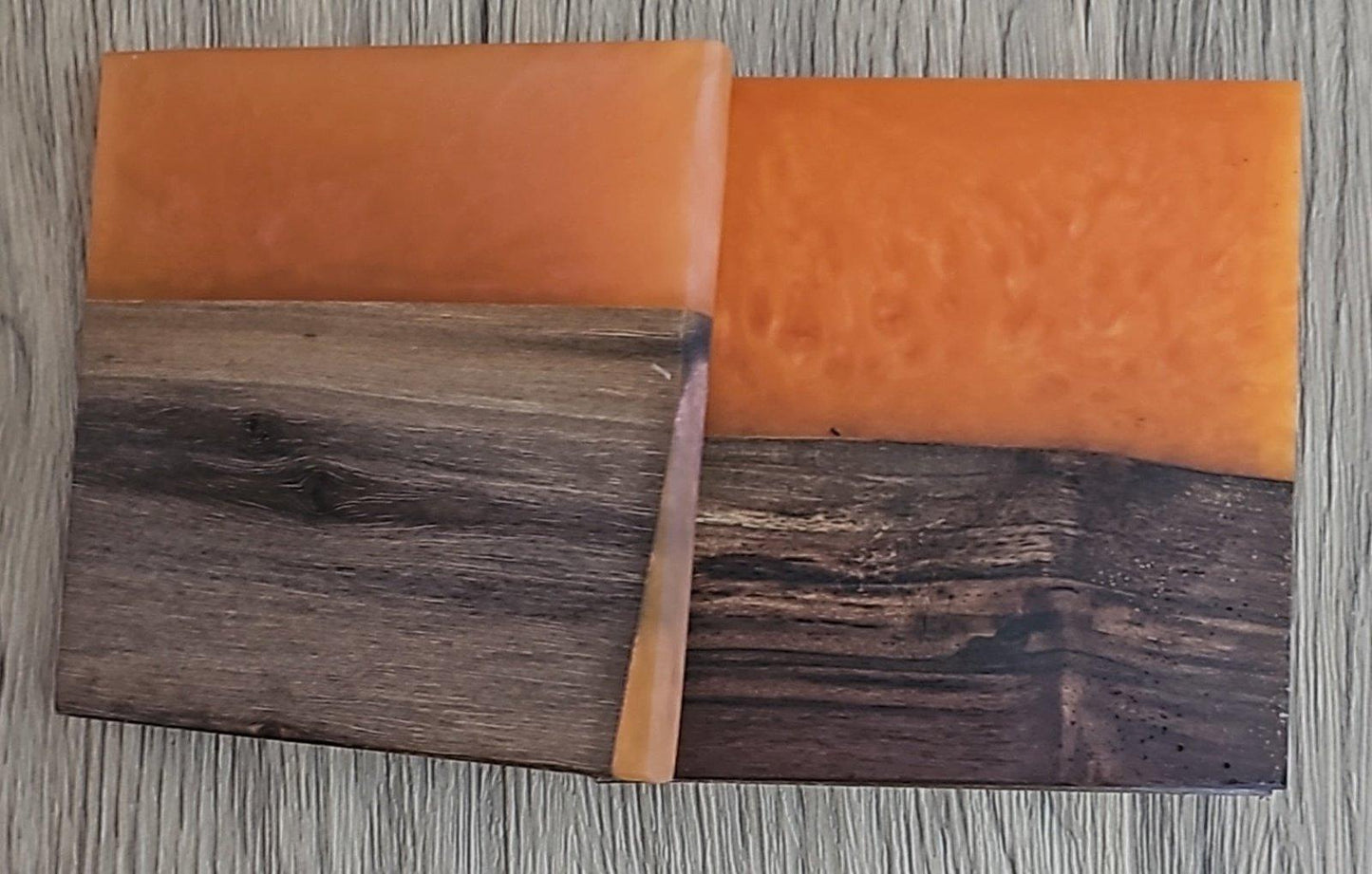 Walnut with Mix Orange Epoxy Coaster