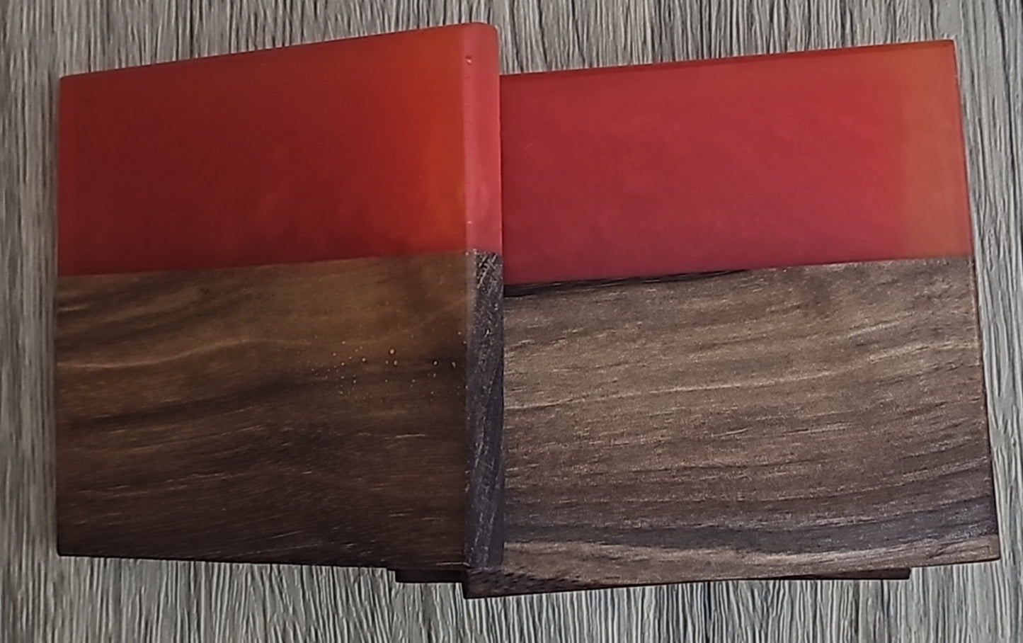 Walnut with Red Epoxy Coaster - Creative Spruce Woodworking